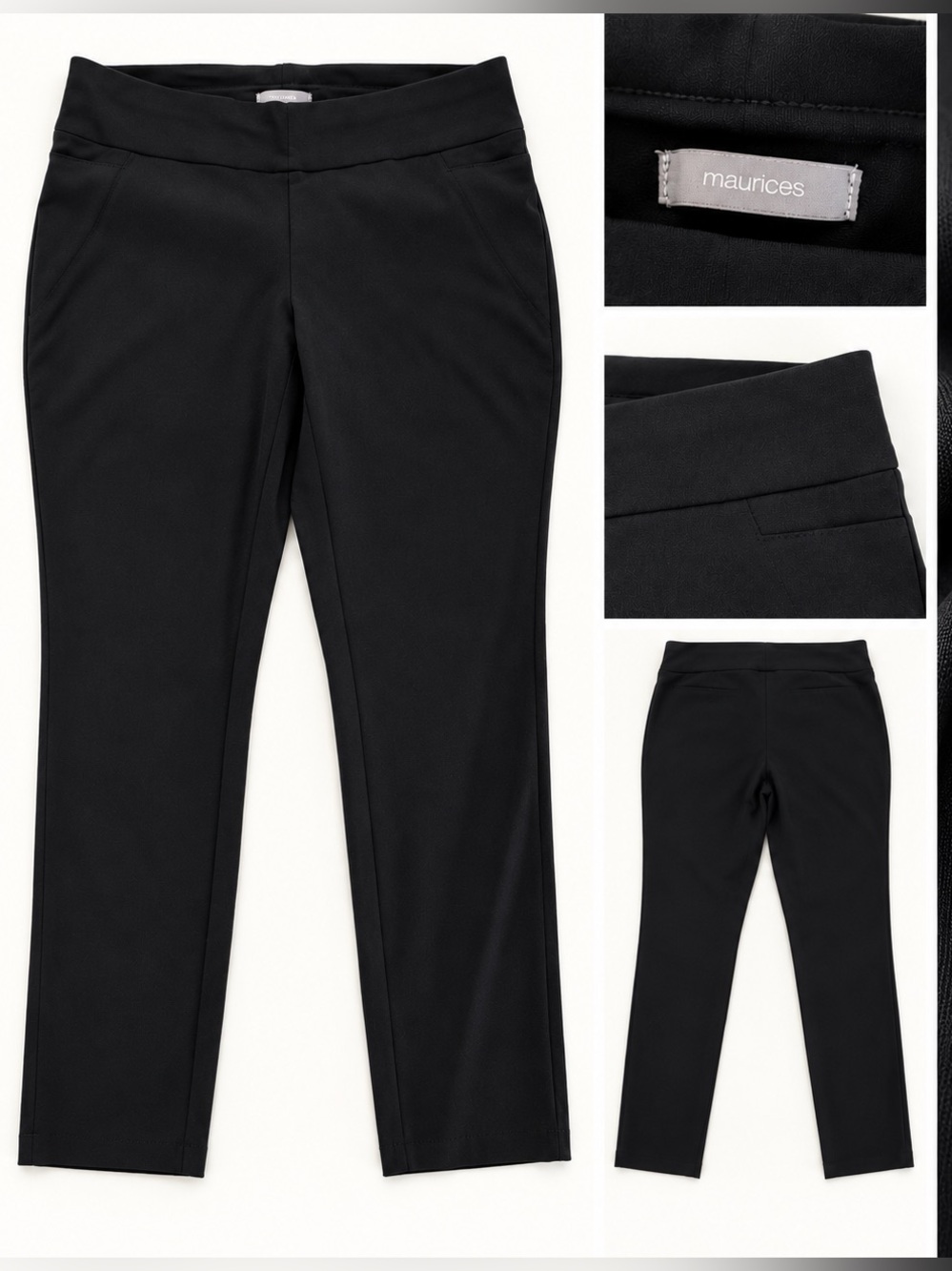 Maurices Black Ankle Ponte Pull-On Pants